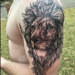 Tattoos - Realistic Lion on Shoulder- Instagram @michaelbalesart - 121894